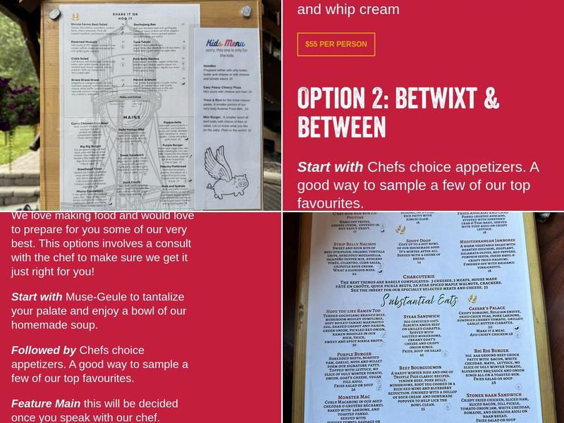 Truffle Pigs Bistro & Lodge Menu