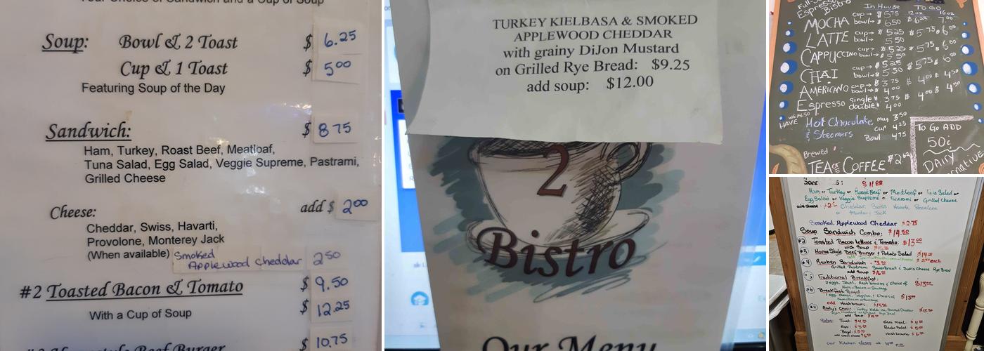Beanery2Bistro Menu