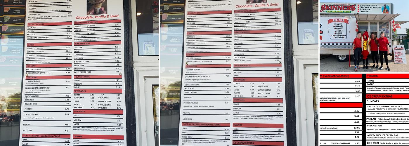 Skinner's Menu