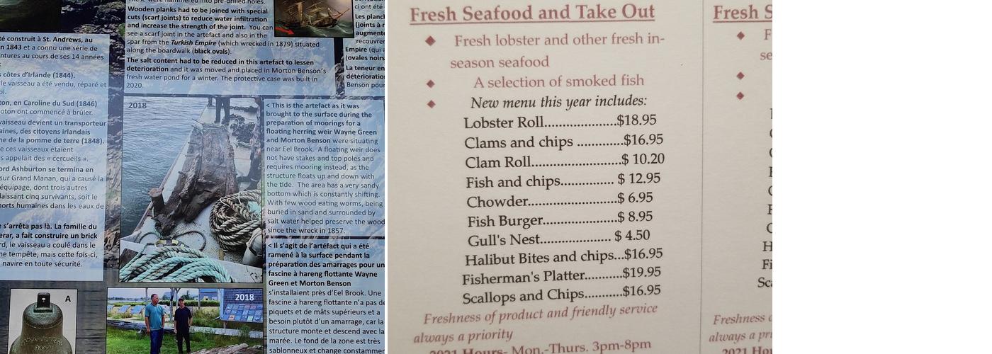 Sunrise Seafoods Ltd. Menu