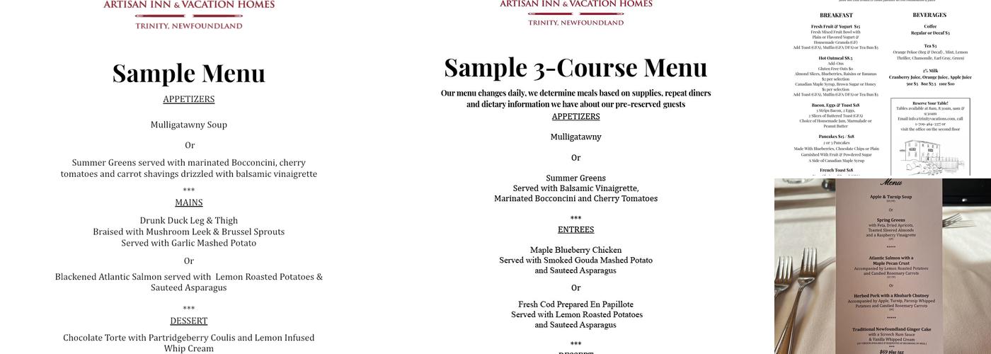 Twine Loft Dining Menu