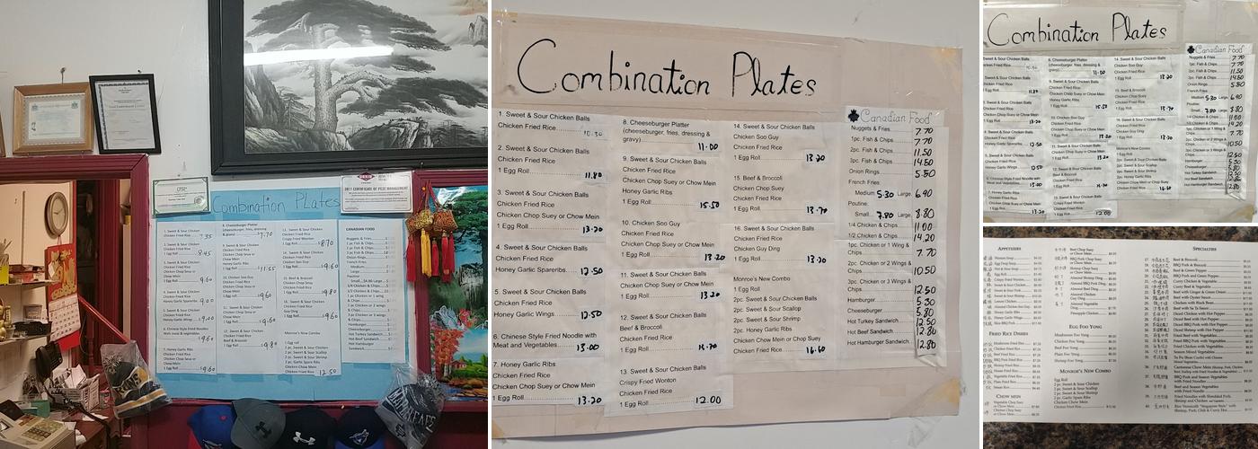 Monroe Take Out Menu