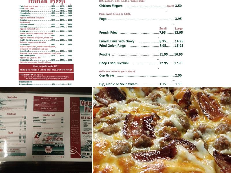 Metcalfe Pizza Menu