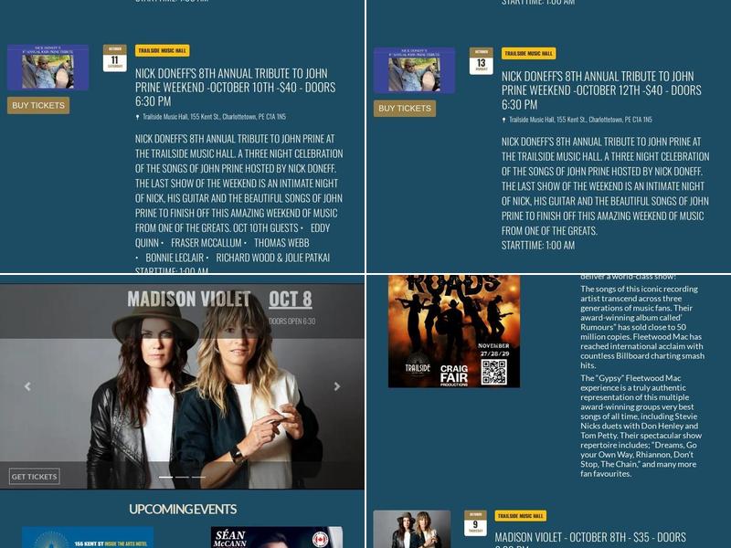 Trailside Music Hall Menu