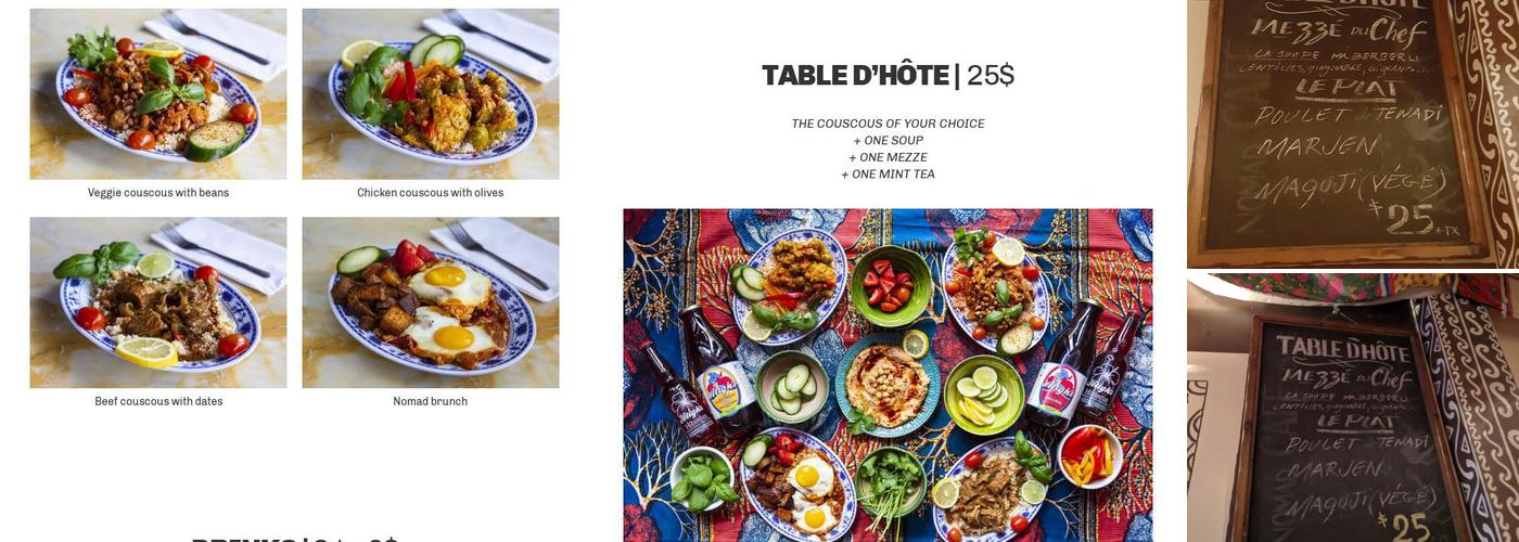 La Khaïma Cuisine Nomade Menu