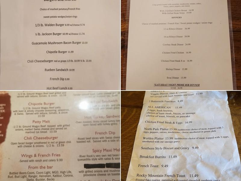 River Rock Cafe Menu