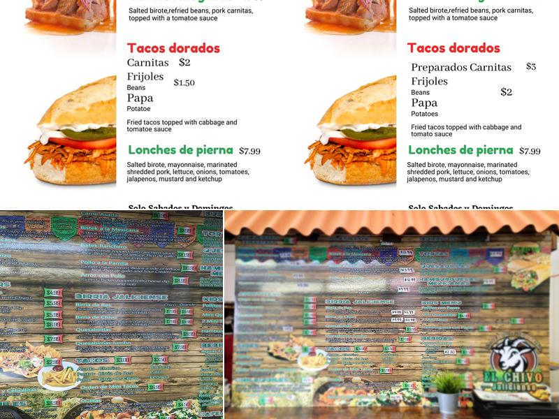 El Chivo Jaliciense Taqueria y Birrieria Menu