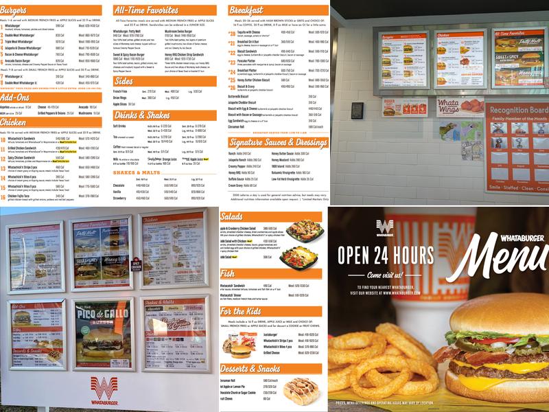 Whataburger Menu