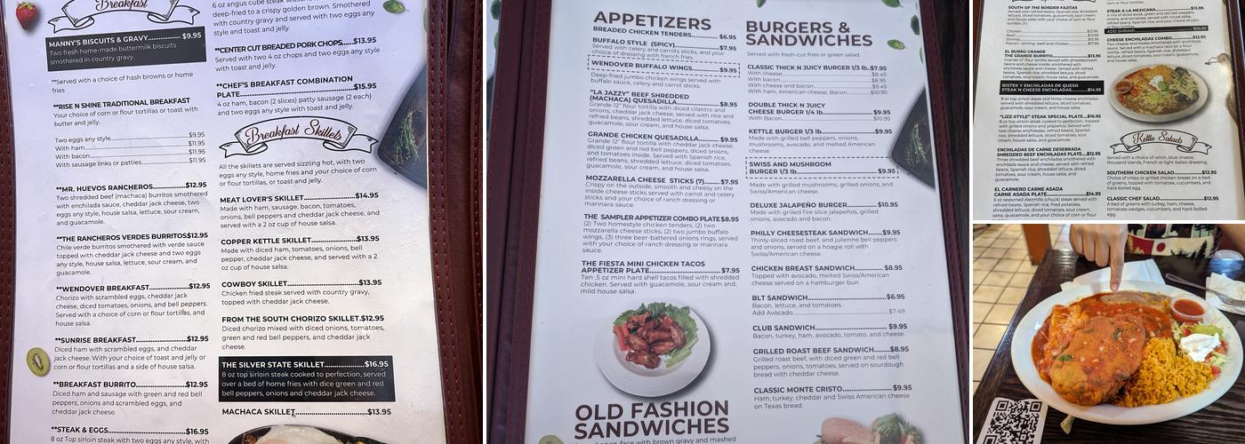 Copper Kettle Café Menu