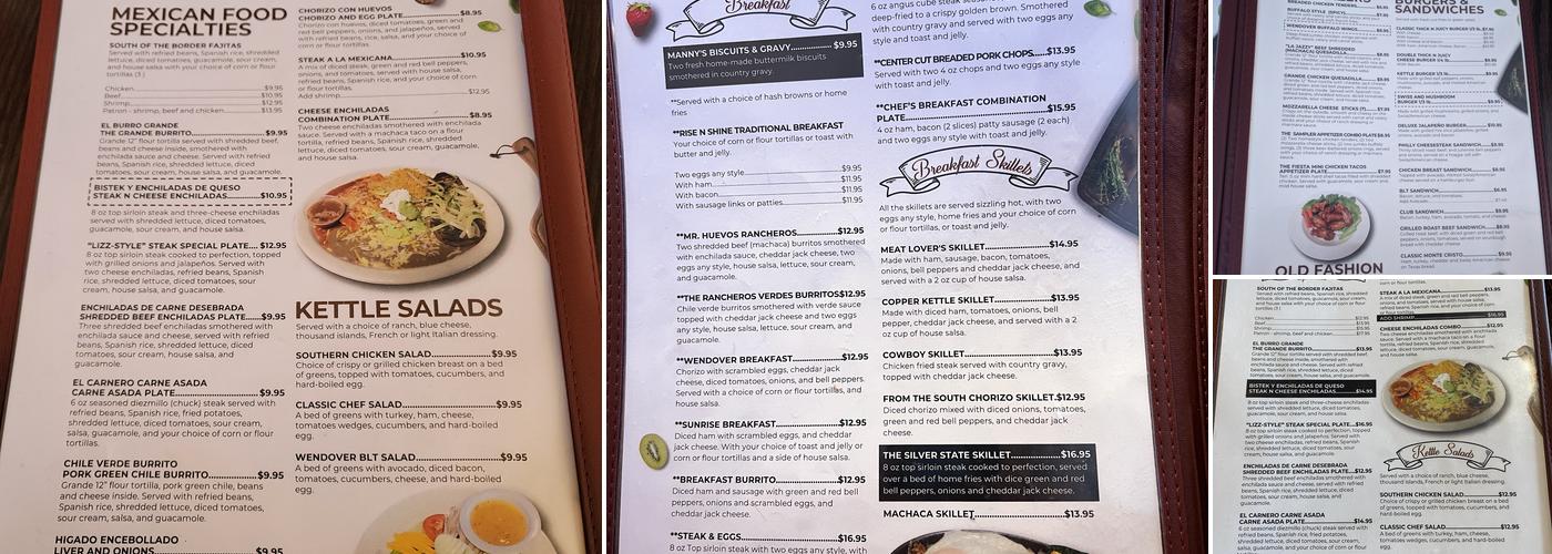 Copper Kettle Café Menu