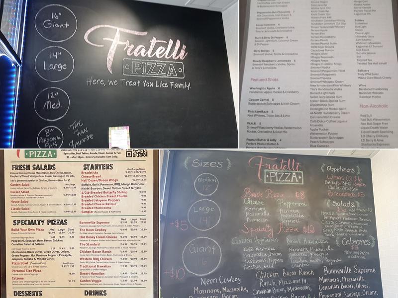 Fratelli Pizza Menu