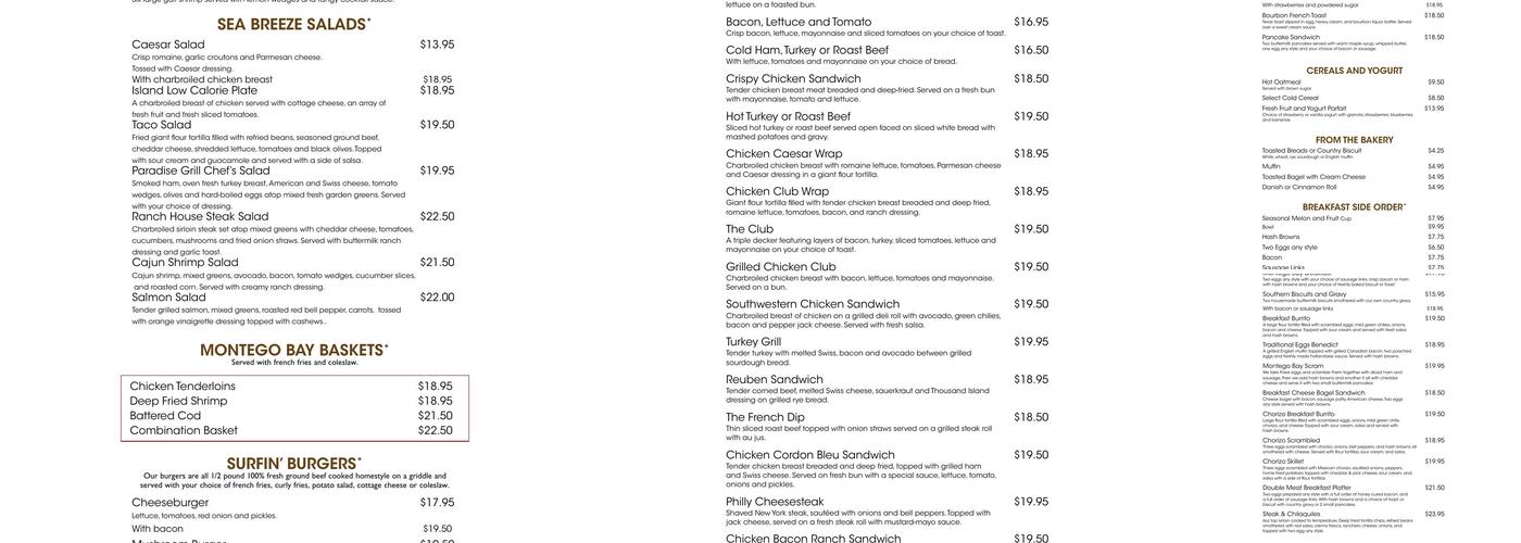Paradise Grill Menu