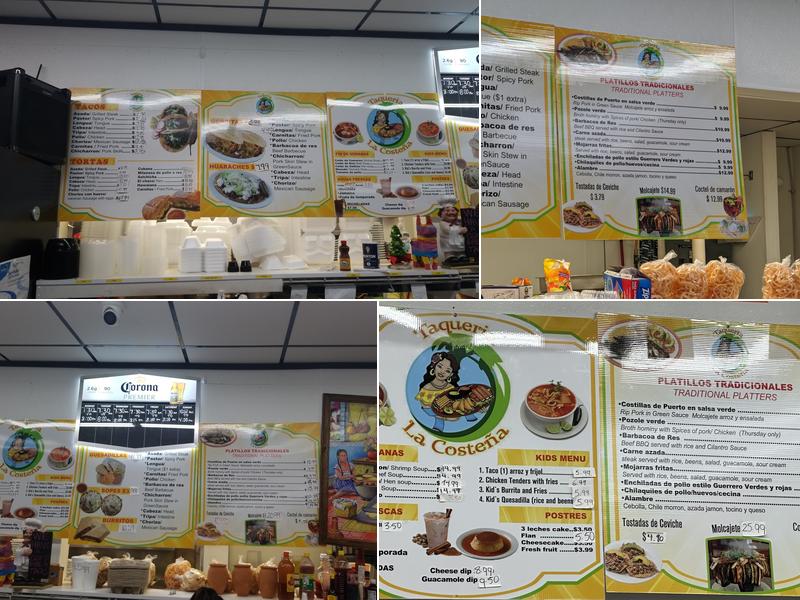 Taqueria La Costena Menu
