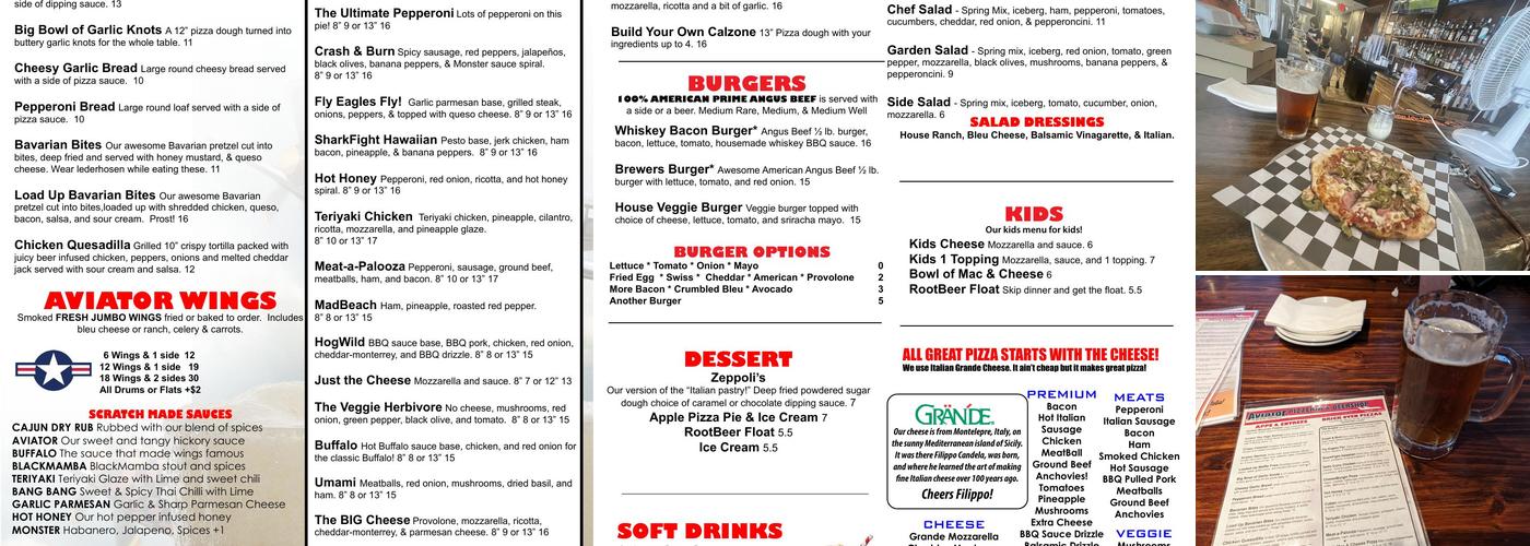 Aviator Pizza & BeerShop Menu