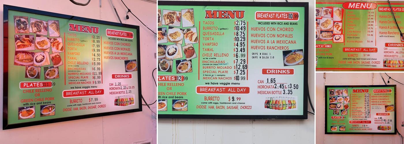 Tacos La Pasadita Menu