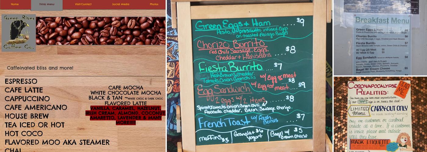Green River Coffee Co Menu