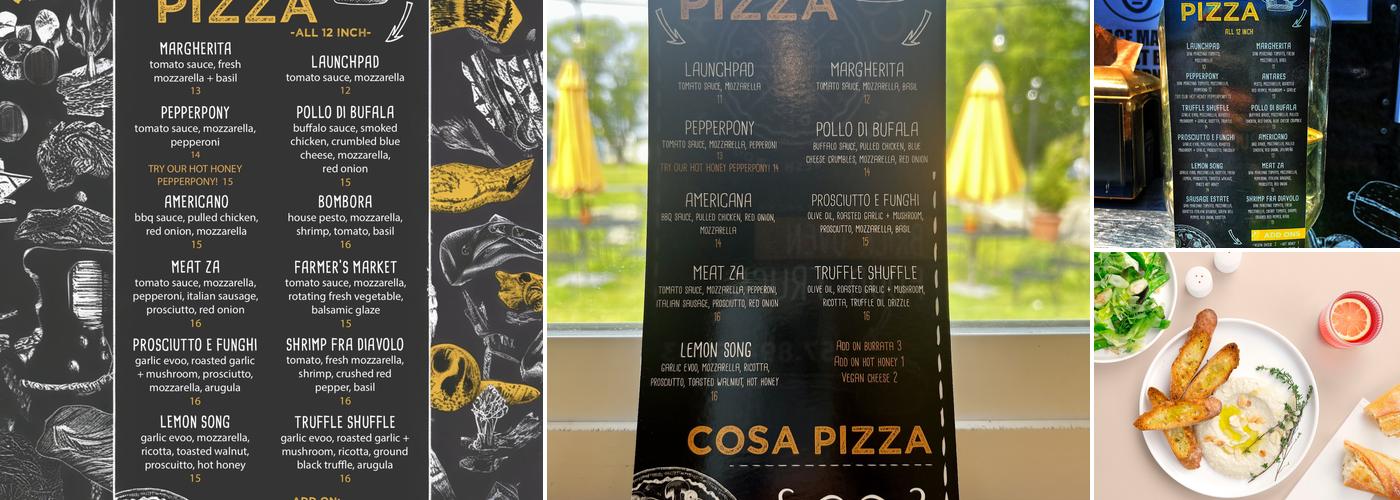 Cosa Pizza Menu
