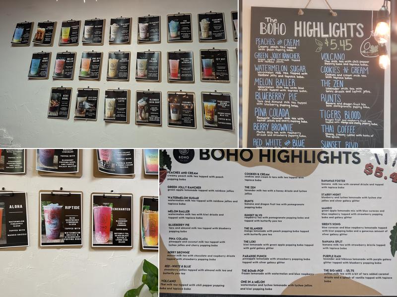 Boho Tea Bar - Alabaster Menu