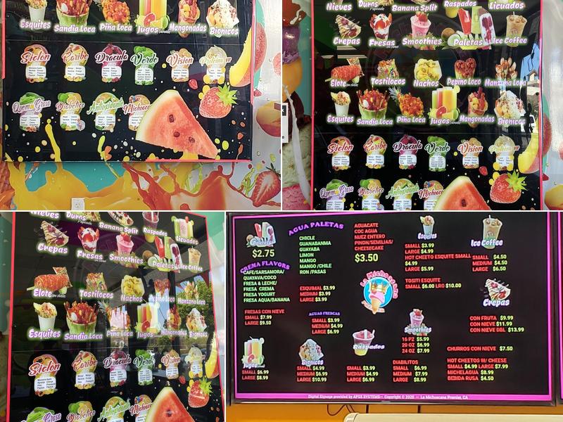 La Michoacana Premier Menu