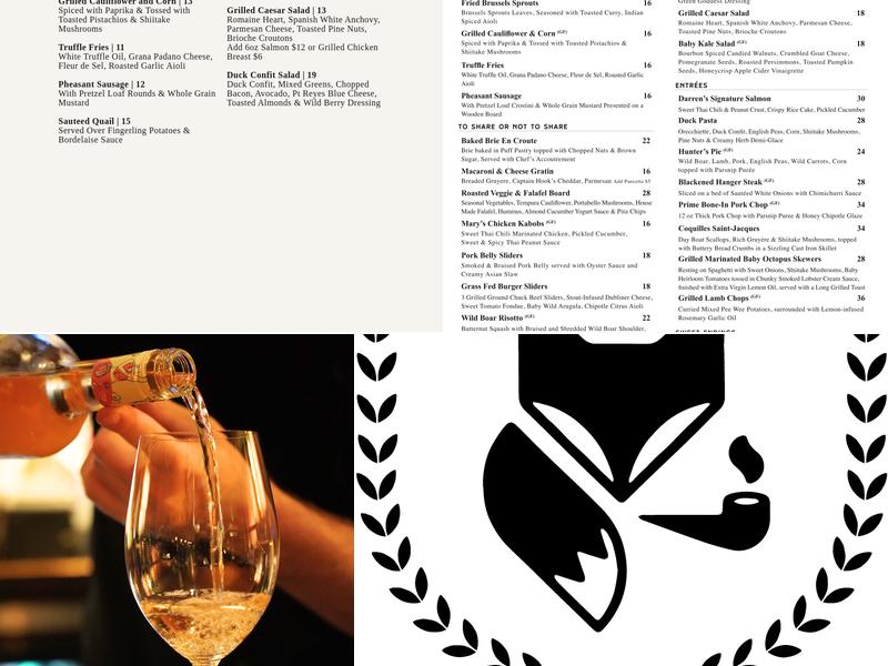 Fox and Farrow Menu