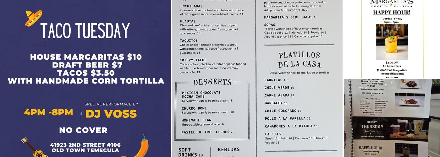 Margarita's Cocina y Cantina Menu