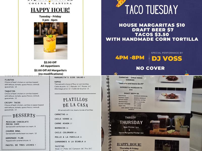 Margarita's Cocina y Cantina Menu