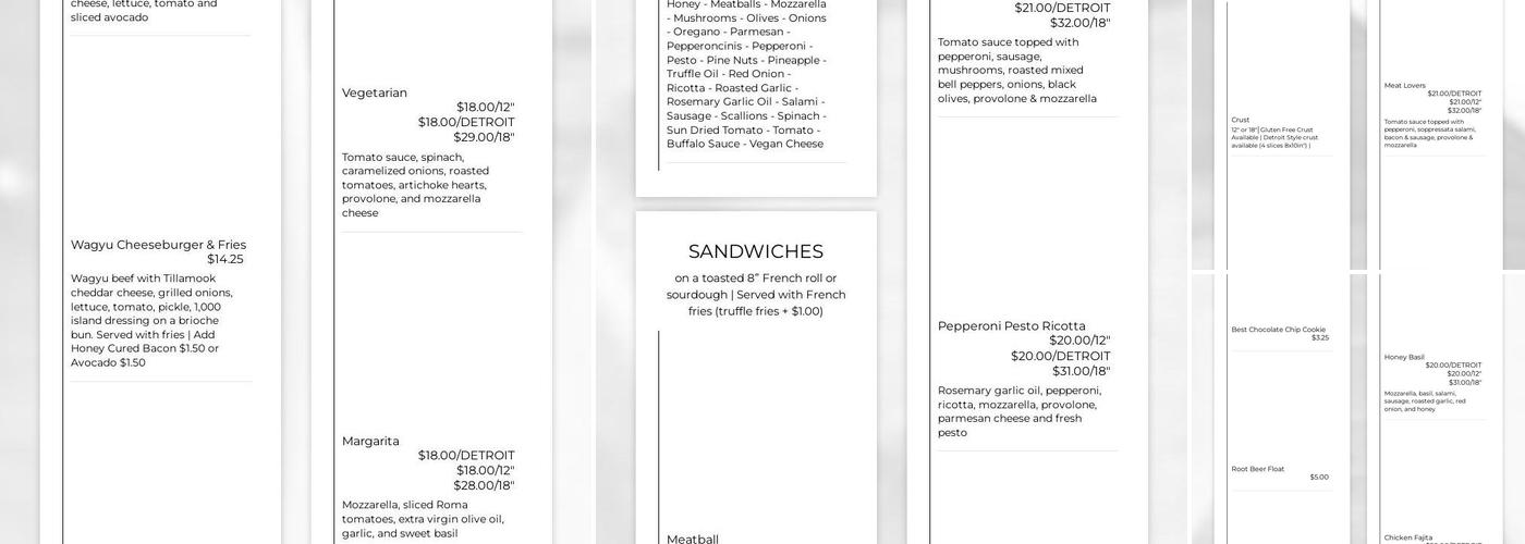 Best Pizza and Brew Vista Menu