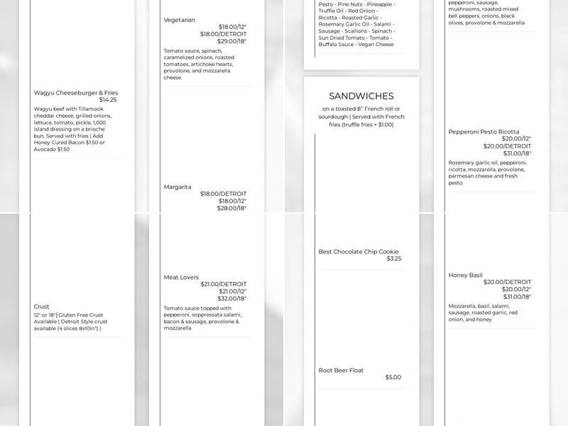 Best Pizza and Brew Vista Menu