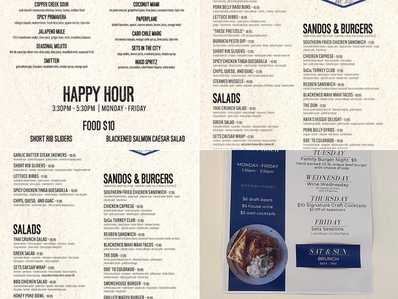 SETS Kitchen & Bar Menu