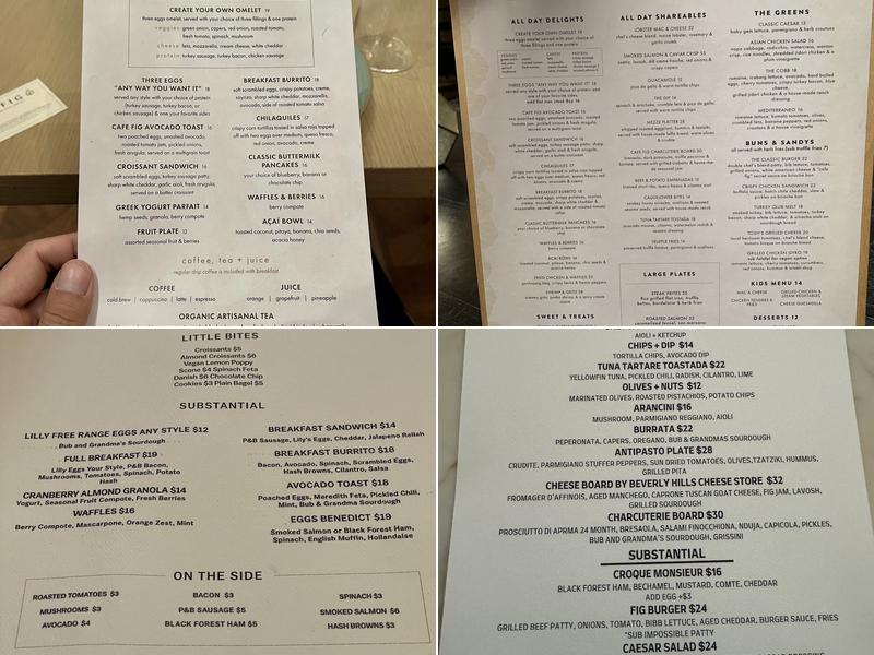 Cafe Fig Menu