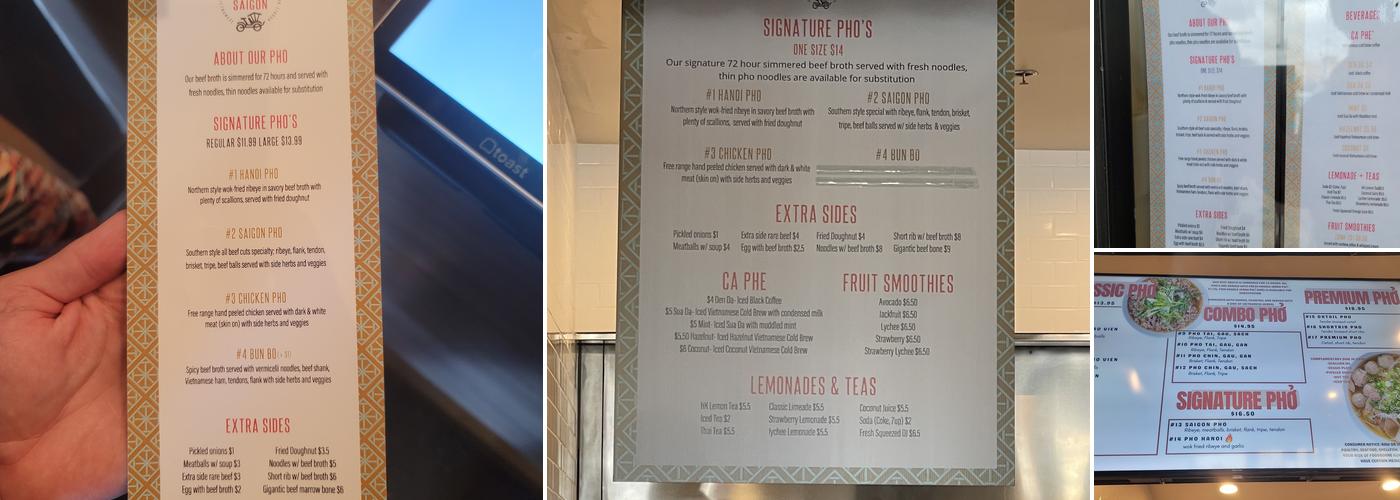 Sit Lo Saigon Menu