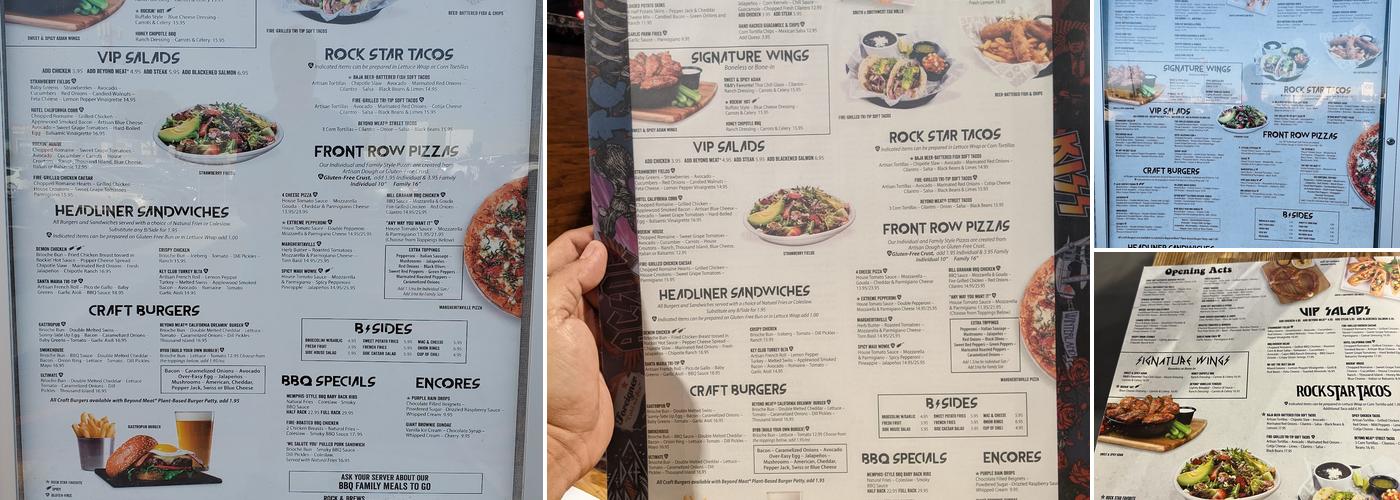 Rock & Brews Menu