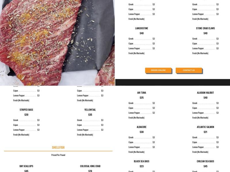 Papa's Meat & Seafood Co. Menu