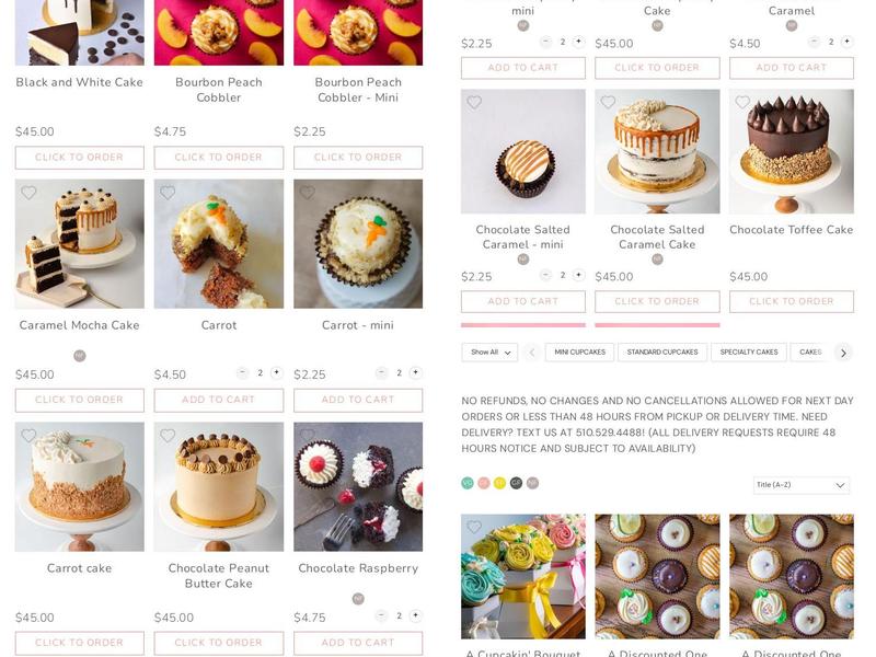 Cupcakin' Bake Shop Menu