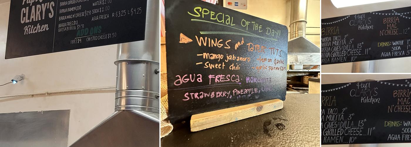 Papi Clary's Kitchen Menu