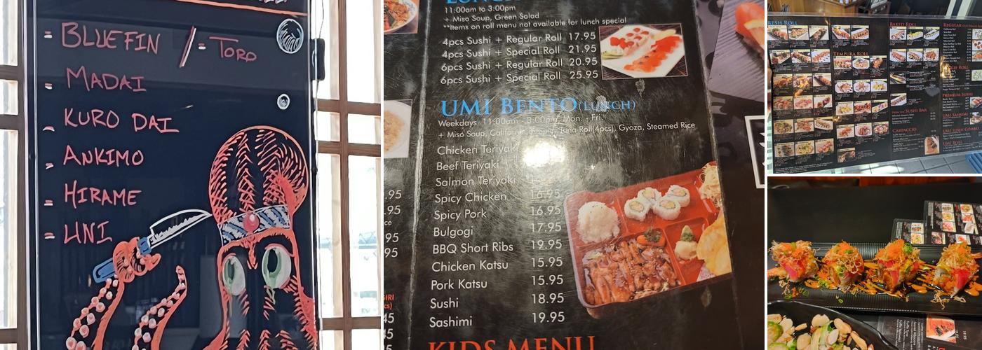 Umi Sushi & Sake Menu