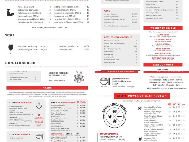 Tabu Shabu, Orange Menu