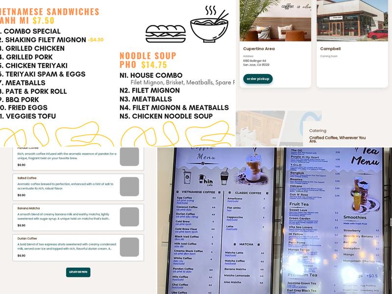 Phin Cafe Menu