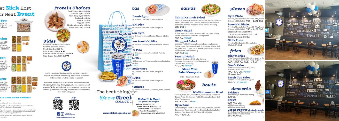 Nick The Greek | South San Francisco Menu