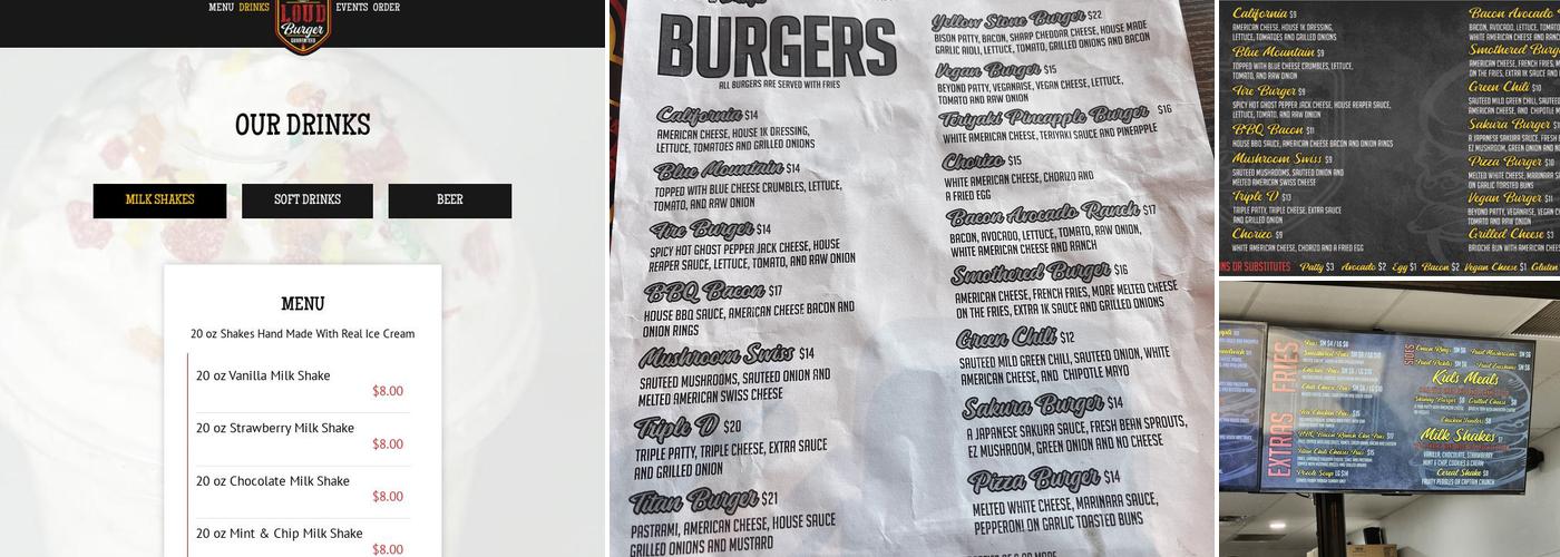 Loud Burger Menu
