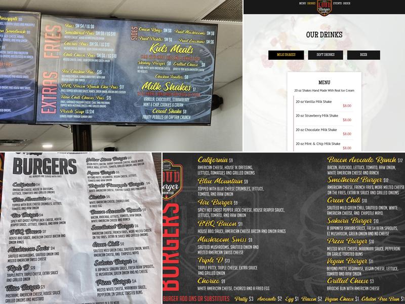 Loud Burger Menu