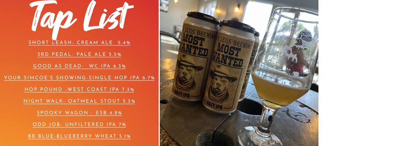 Four Legs Brewing Menu