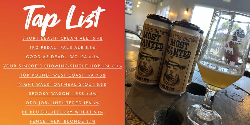 Four Legs Brewing Menu