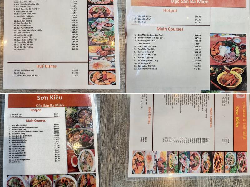 Sơn Kiều Restaurant Menu