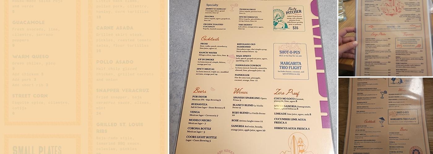 Lady Nomada - Mexican Kitchen Menu