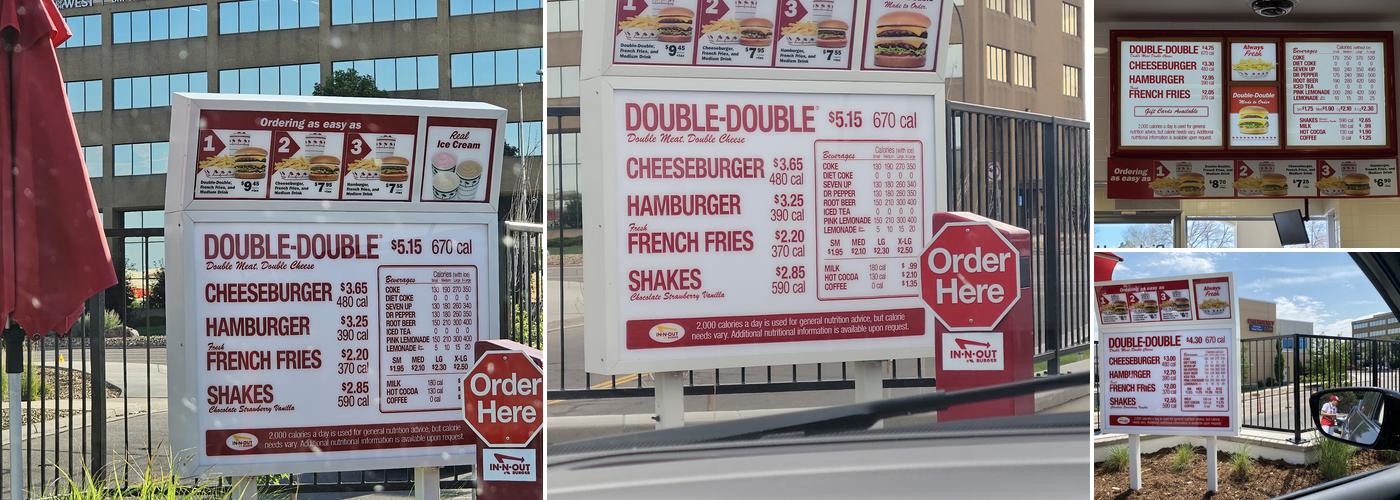 In-N-Out Burger Menu