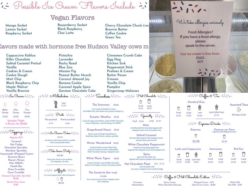 Ice Cream Social Menu