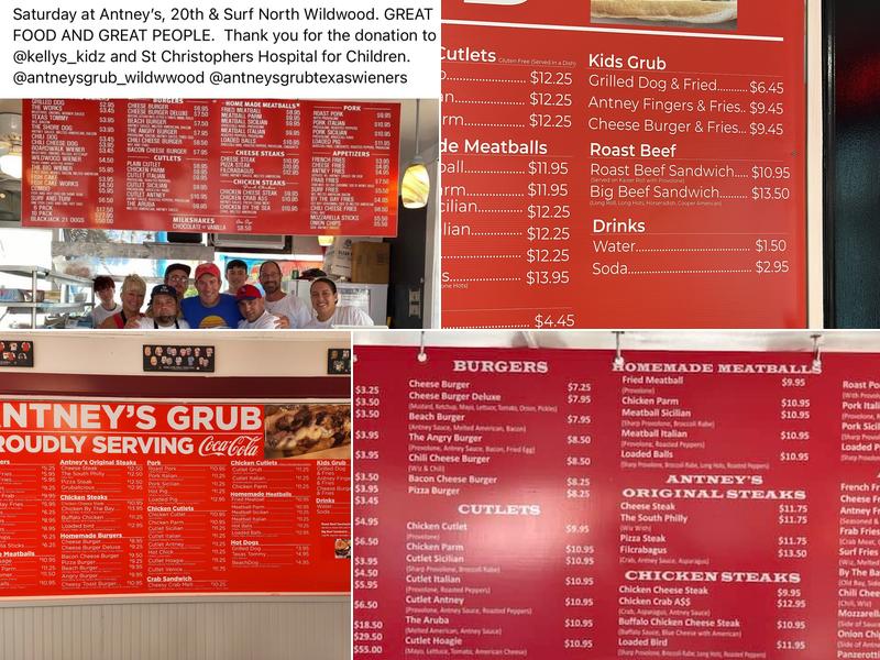 Antneys grub Menu