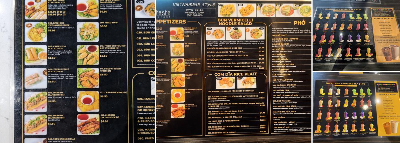 Viet Taste Menu