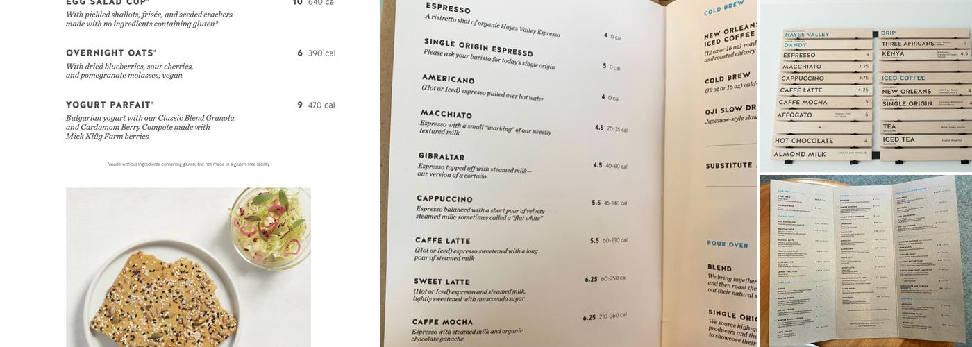 Blue Bottle Coffee Menu